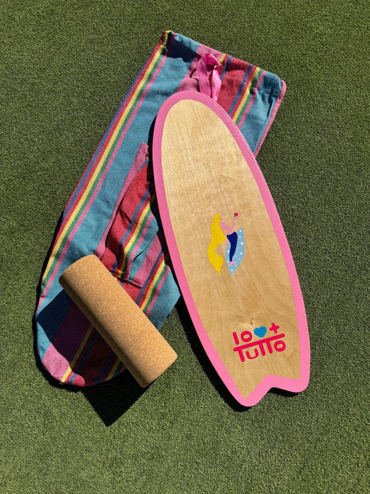 Eve - Handcrafted Art Balance Board with Roller and Backpack