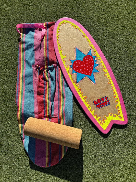 Love Star - Handcrafted Art Balance Board with Roller and Backpack